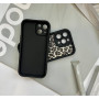 Матовий чорний леопардовий чохол на iPhone 14 Pro Max